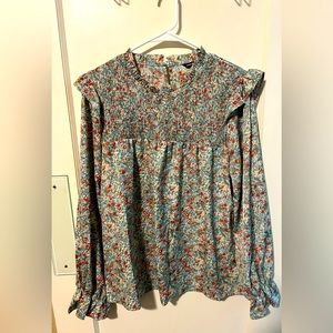 SHEIN Long Sleeved Smocked/Ruffled Blouse, Women’s XL